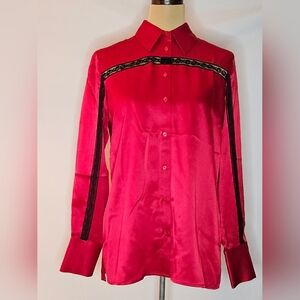 Etcetera Scarlet Blouse with Lace Accents